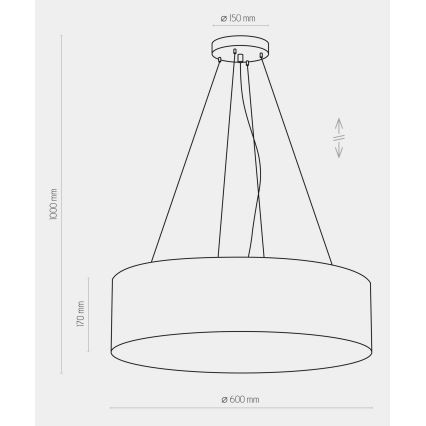 Lámpara colgante RONDO 4xE27/15W/230V verde