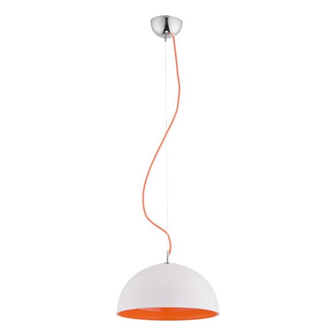Lámpara colgante RONNIE 1xE27/15W/230V blanco/naranja