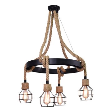 Lámpara colgante ROPE ALEGRA 4xE27/10W/230V