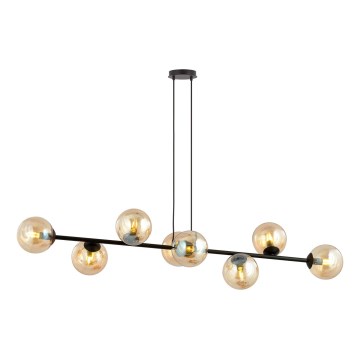 Lámpara colgante ROSSI 8xE14/10W/230V negro/beige