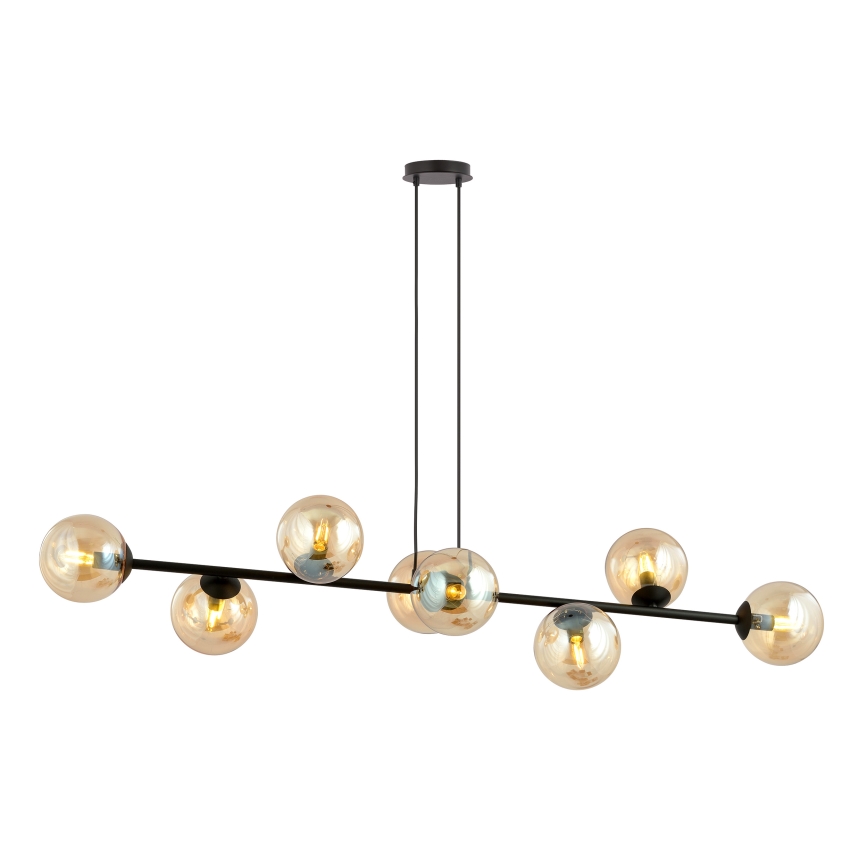 Lámpara colgante ROSSI 8xE14/10W/230V negro/beige