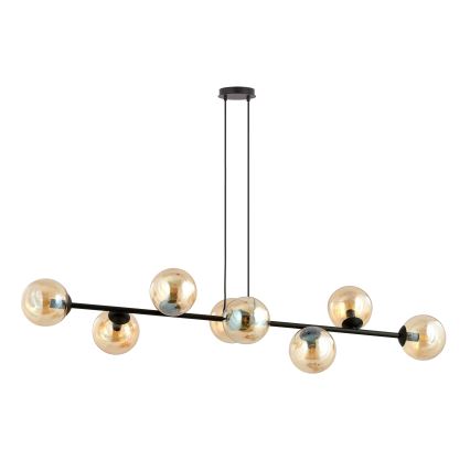 Lámpara colgante ROSSI 8xE14/10W/230V negro/beige