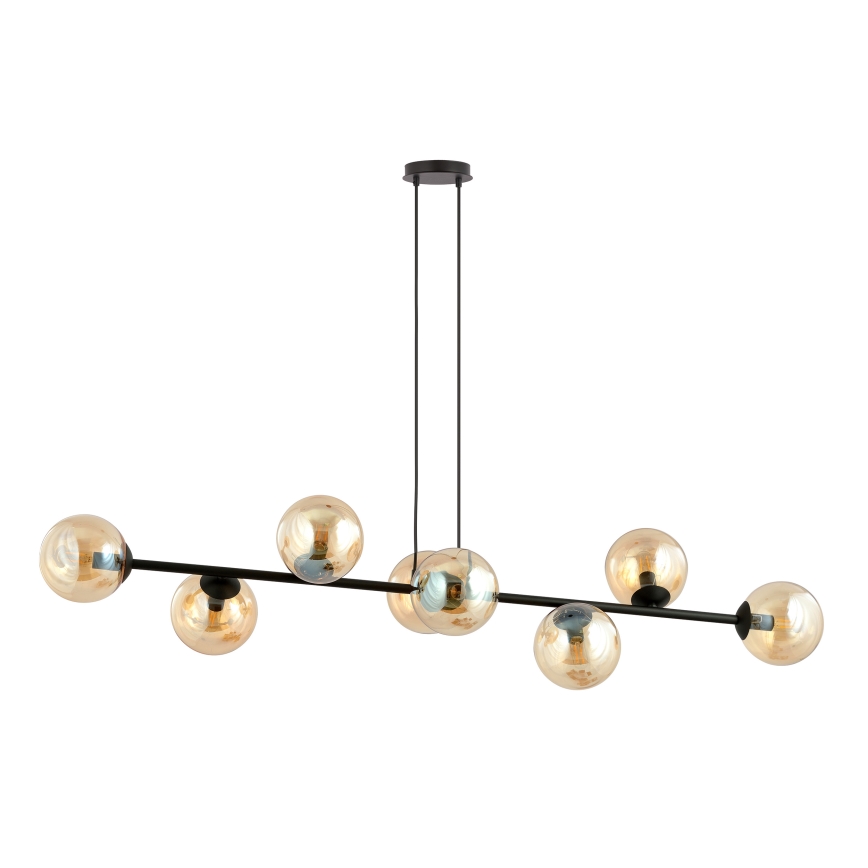 Lámpara colgante ROSSI 8xE14/10W/230V negro/beige