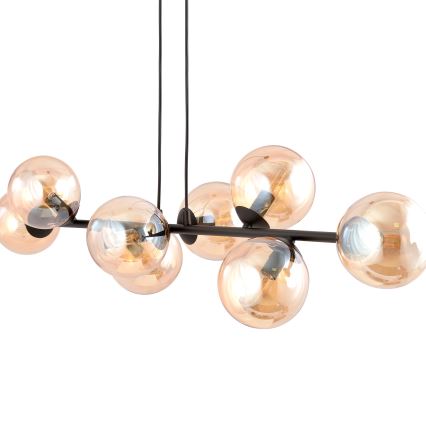 Lámpara colgante ROSSI 8xE14/10W/230V negro/beige