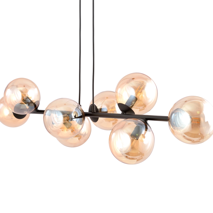 Lámpara colgante ROSSI 8xE14/10W/230V negro/beige