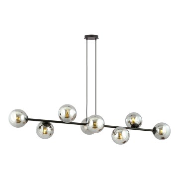Lámpara colgante ROSSI 8xE14/10W/230V negro/gris