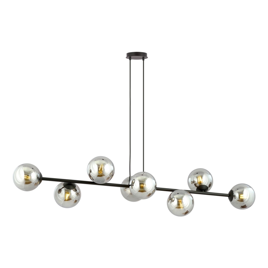 Lámpara colgante ROSSI 8xE14/10W/230V negro/gris