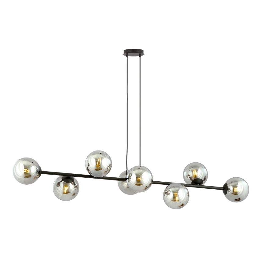 Lámpara colgante ROSSI 8xE14/10W/230V negro/gris