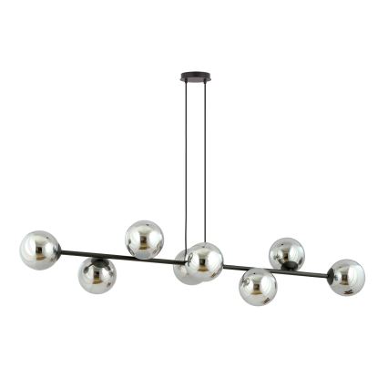 Lámpara colgante ROSSI 8xE14/10W/230V negro/gris
