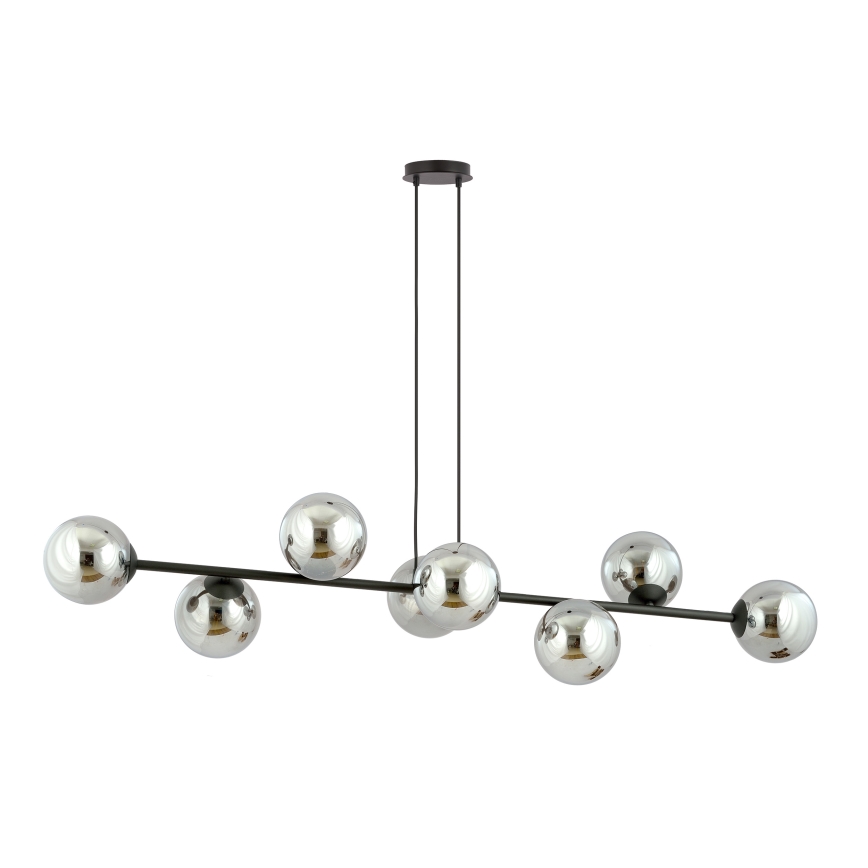 Lámpara colgante ROSSI 8xE14/10W/230V negro/gris