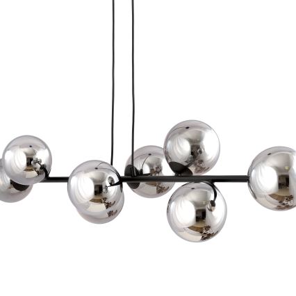 Lámpara colgante ROSSI 8xE14/10W/230V negro/gris
