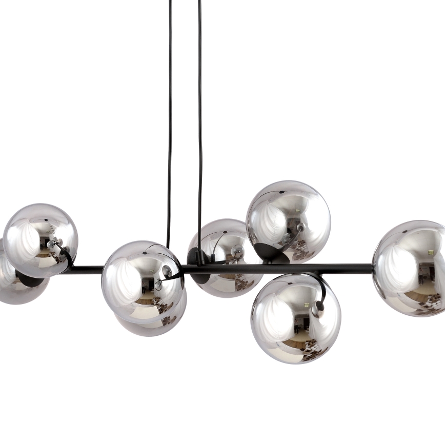 Lámpara colgante ROSSI 8xE14/10W/230V negro/gris
