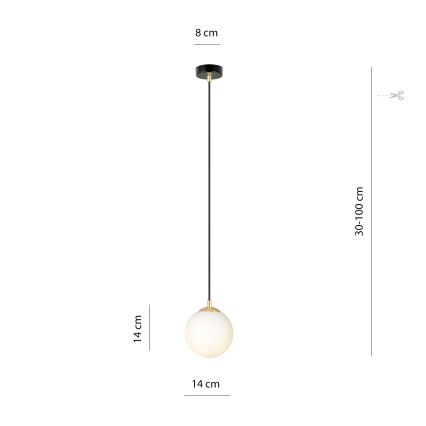 Lámpara colgante ROYAL 1xE14/10W/230V diá. 14 cm negro