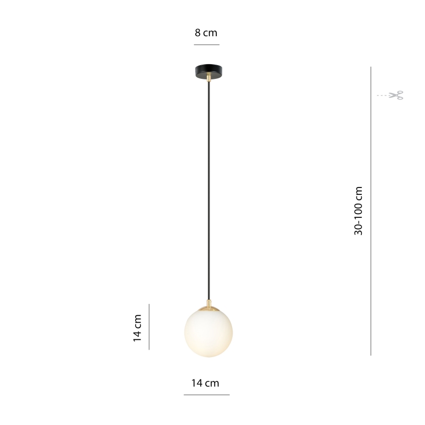 Lámpara colgante ROYAL 1xE14/10W/230V diá. 14 cm negro