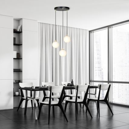 Lámpara colgante ROYAL 3xE14/10W/230V diá. 30 cm negro