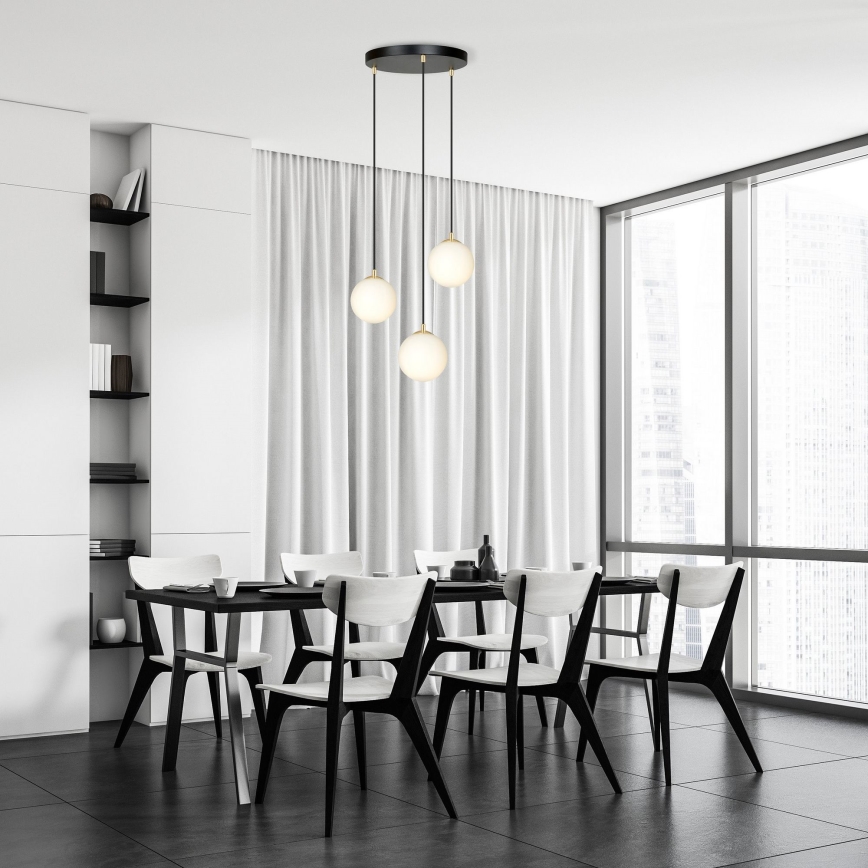 Lámpara colgante ROYAL 3xE14/10W/230V diá. 30 cm negro