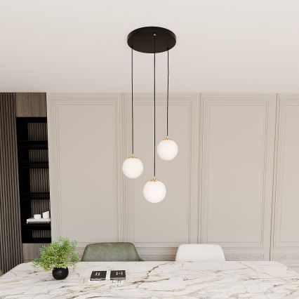 Lámpara colgante ROYAL 3xE14/10W/230V diá. 30 cm negro