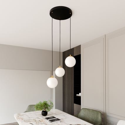 Lámpara colgante ROYAL 3xE14/10W/230V diá. 30 cm negro