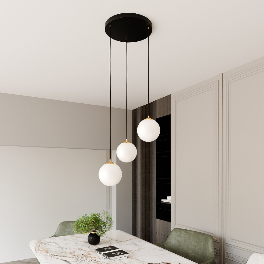 Lámpara colgante ROYAL 3xE14/10W/230V diá. 30 cm negro