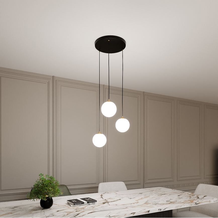 Lámpara colgante ROYAL 3xE14/10W/230V diá. 30 cm negro