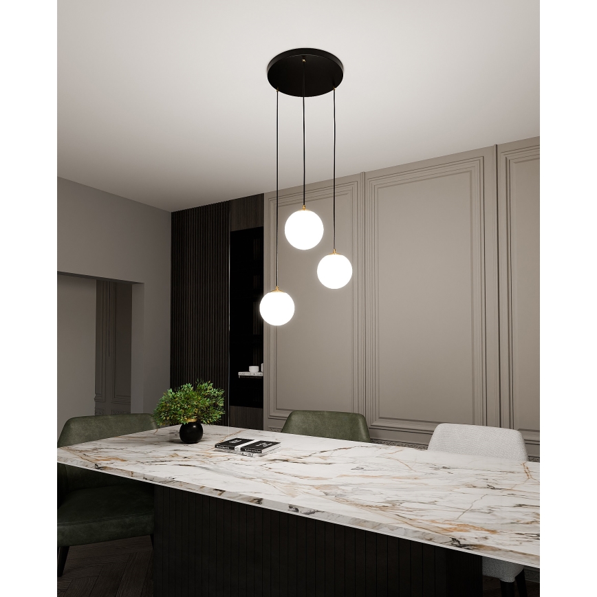 Lámpara colgante ROYAL 3xE14/10W/230V diá. 30 cm negro