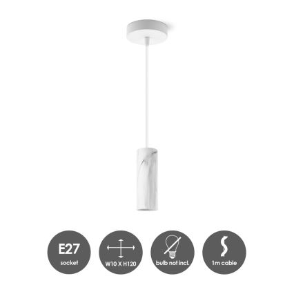 Lámpara colgante SAGA 1xE27/40W/230V mármol