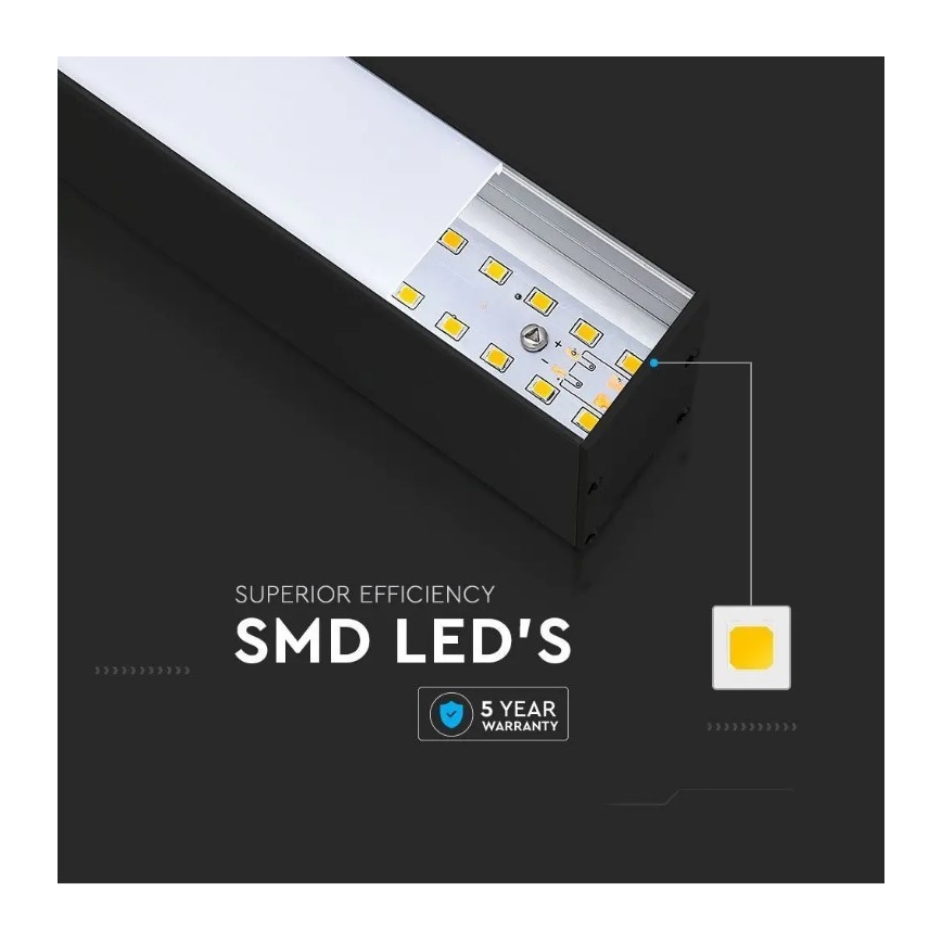 Lámpara colgante SAMSUNG CHIP LED/40W/230V 6400K negro