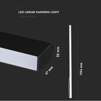 Lámpara colgante SAMSUNG CHIP LED/40W/230V 6400K negro