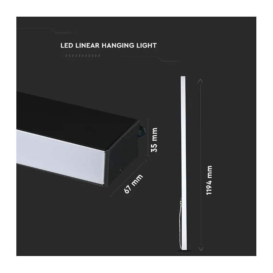 Lámpara colgante SAMSUNG CHIP LED/40W/230V 6400K negro
