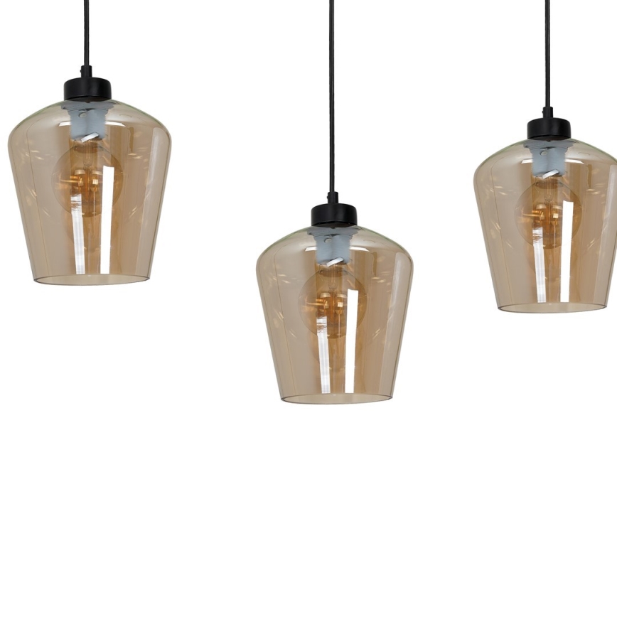 Lámpara Colgante SANTIAGO 3xE27/60W/230V marrón