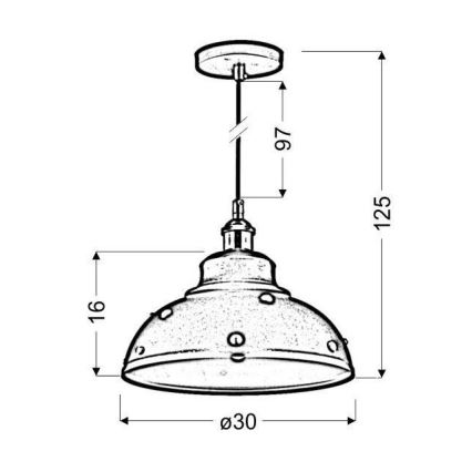 Lámpara colgante SCRIMI 1xE27/60W/230V