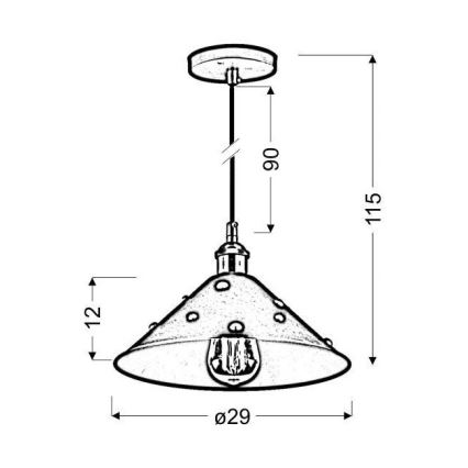 Lámpara colgante SCRIMI 1xE27/60W/230V