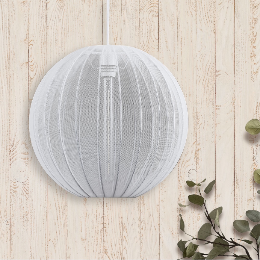 Lámpara colgante SENSAI 1xE27/20W/230V diá. 40 cm blanco