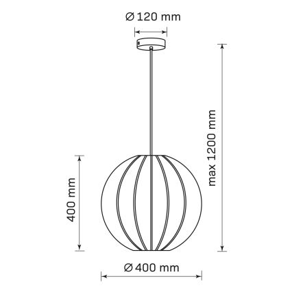 Lámpara colgante SENSAI 1xE27/20W/230V diá. 40 cm blanco