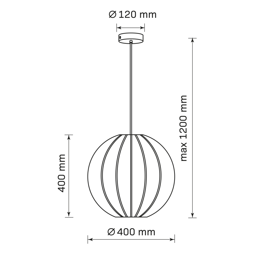Lámpara colgante SENSAI 1xE27/20W/230V diá. 40 cm blanco