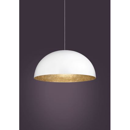 Lámpara colgante SFERA 1xE27/60W/230V diá. 35 cm blanco/dorado