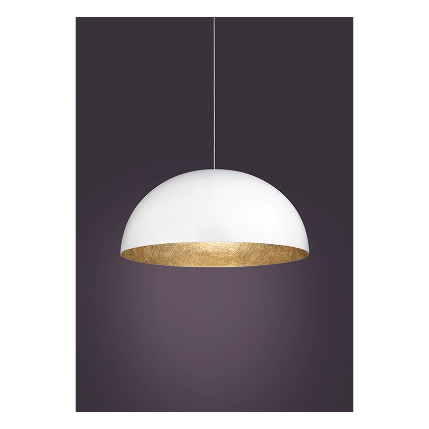 Lámpara colgante SFERA 1xE27/60W/230V diá. 35 cm blanco/dorado