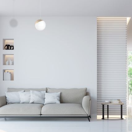 Lámpara colgante SFERA WOOD 1xE14/40W/230V blanca