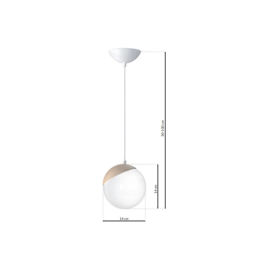 Lámpara colgante SFERA WOOD 1xE14/40W/230V blanca