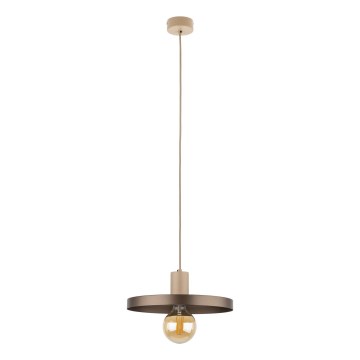 Lámpara colgante SILA 1xE27/15W/230V diá. 30 cm marrón/beige