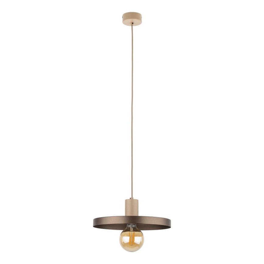 Lámpara colgante SILA 1xE27/15W/230V diá. 30 cm marrón/beige