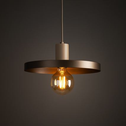 Lámpara colgante SILA 1xE27/15W/230V diá. 30 cm marrón/beige
