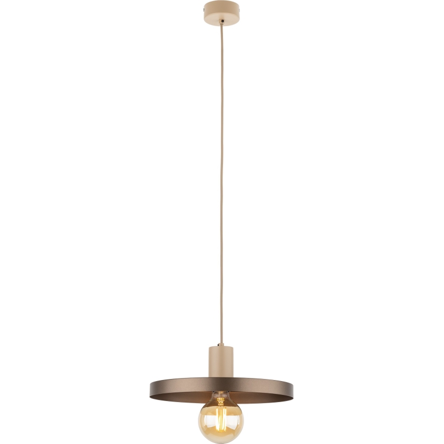 Lámpara colgante SILA 1xE27/15W/230V diá. 30 cm marrón/beige
