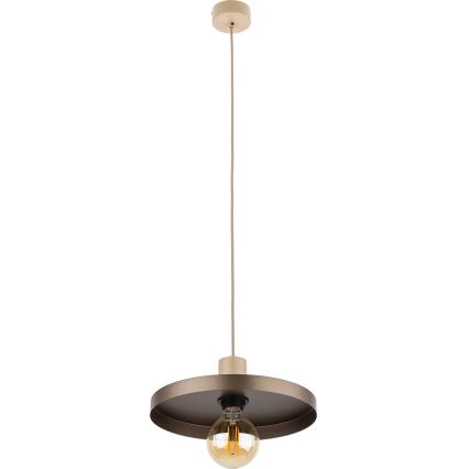 Lámpara colgante SILA 1xE27/15W/230V diá. 30 cm marrón/beige