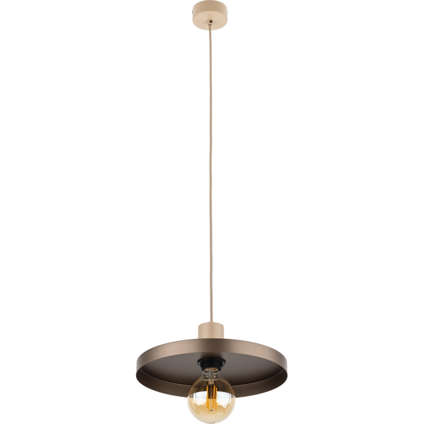 Lámpara colgante SILA 1xE27/15W/230V diá. 30 cm marrón/beige