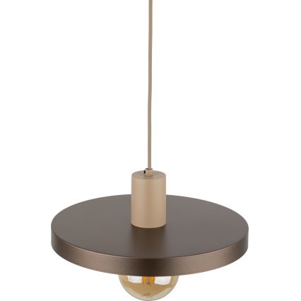 Lámpara colgante SILA 1xE27/15W/230V diá. 30 cm marrón/beige