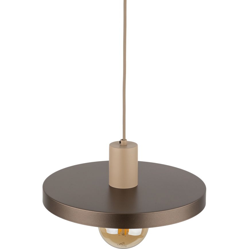 Lámpara colgante SILA 1xE27/15W/230V diá. 30 cm marrón/beige