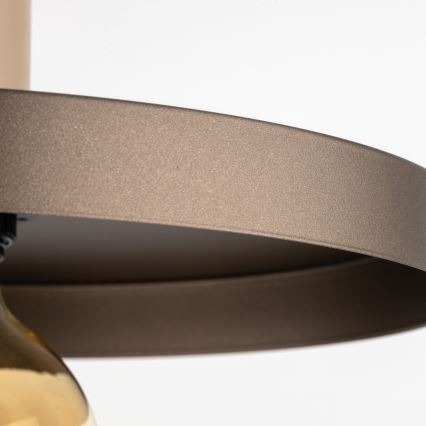Lámpara colgante SILA 1xE27/15W/230V diá. 30 cm marrón/beige