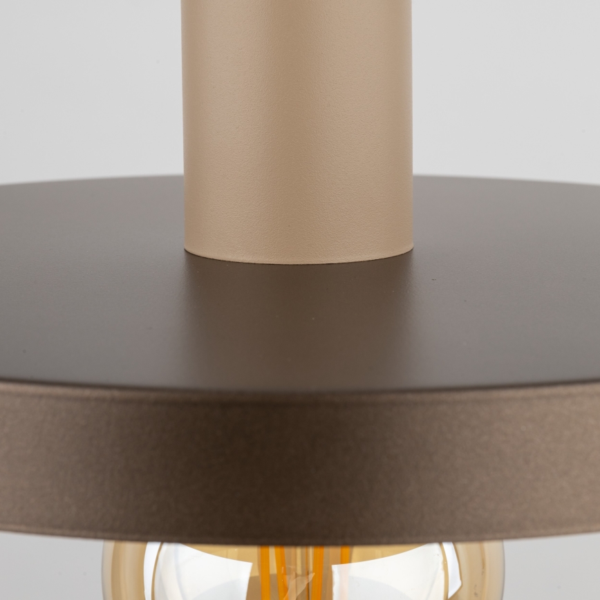 Lámpara colgante SILA 1xE27/15W/230V diá. 30 cm marrón/beige