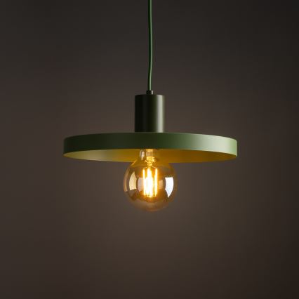 Lámpara colgante SILA 1xE27/15W/230V diá. 30 cm verde